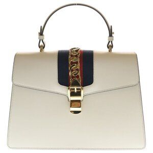 Gucci Sylvie 2-Way Shoulder Bag Leather White